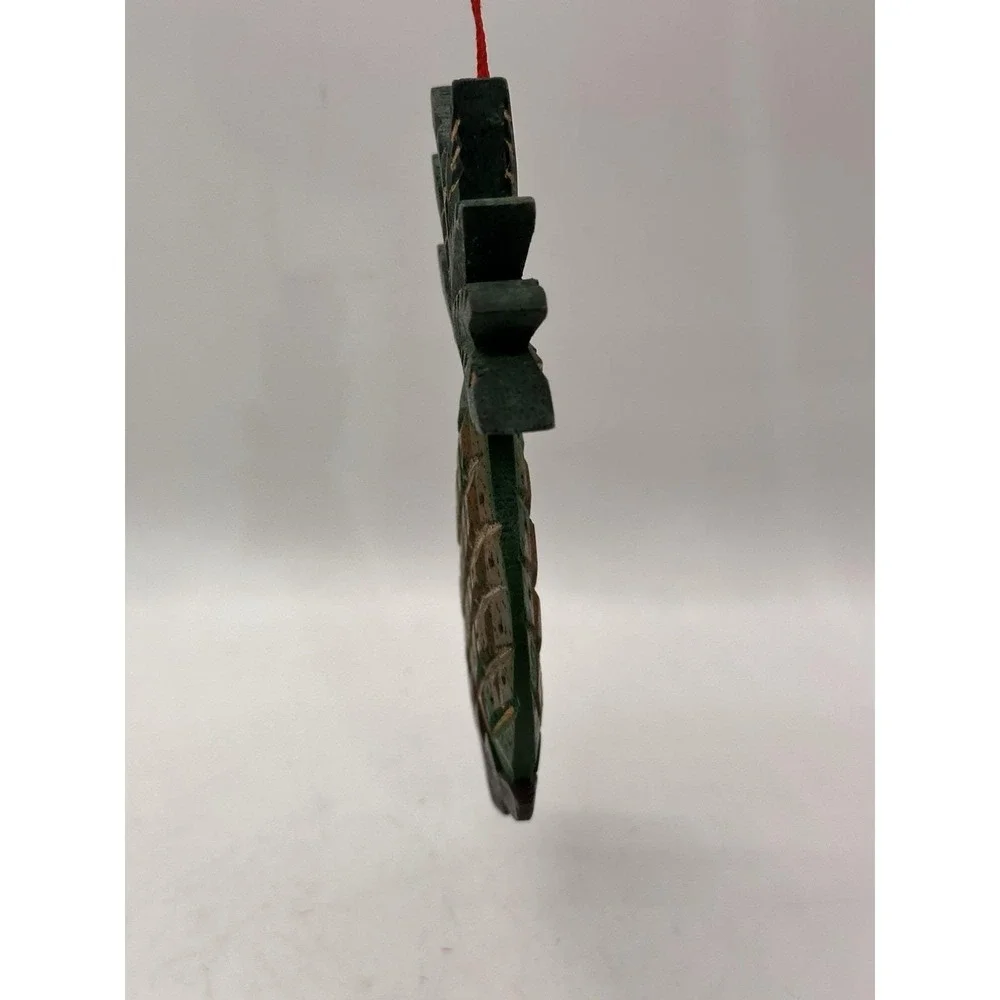 Vintage Hand Carved Wooden Pineapple Christmas Ornament Tropical Decor